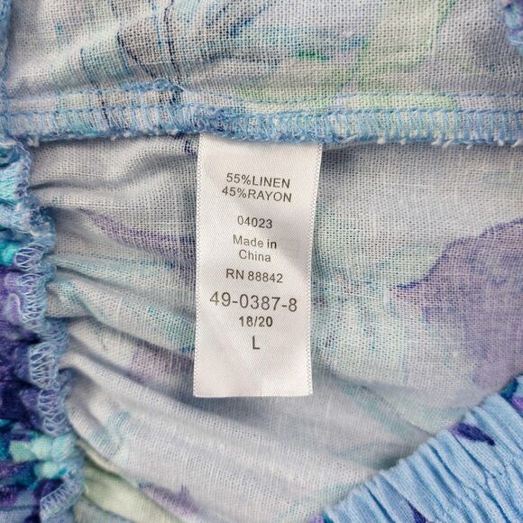 Woman Within Skirt Sz L 18/20 Floral Linen Rayon Pockets Summer Maxi Office Wear - Picture 8 of 10